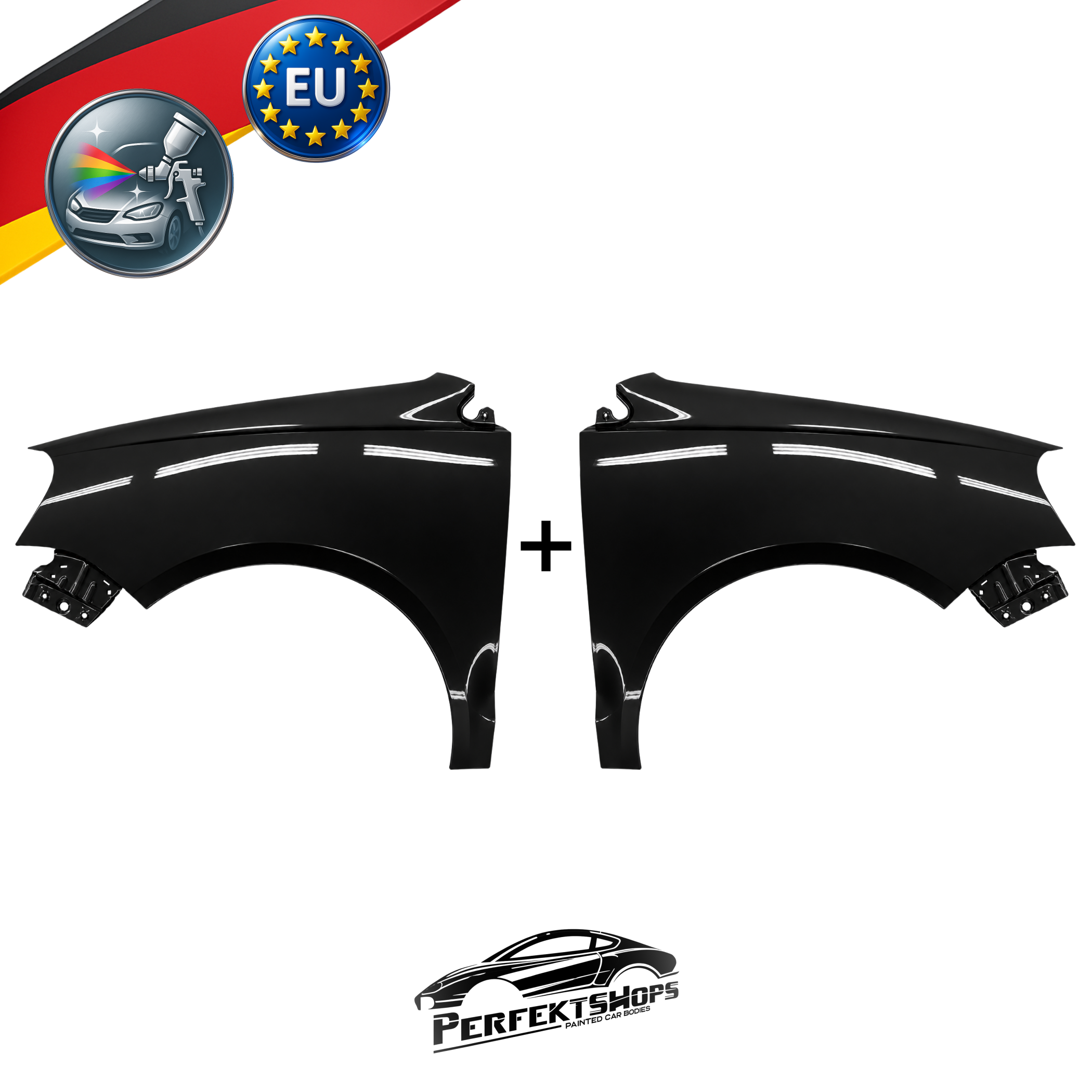 Kotflügel VW POLO 9N3 Links + Rechts LO41 05-09 Neu Lackiert