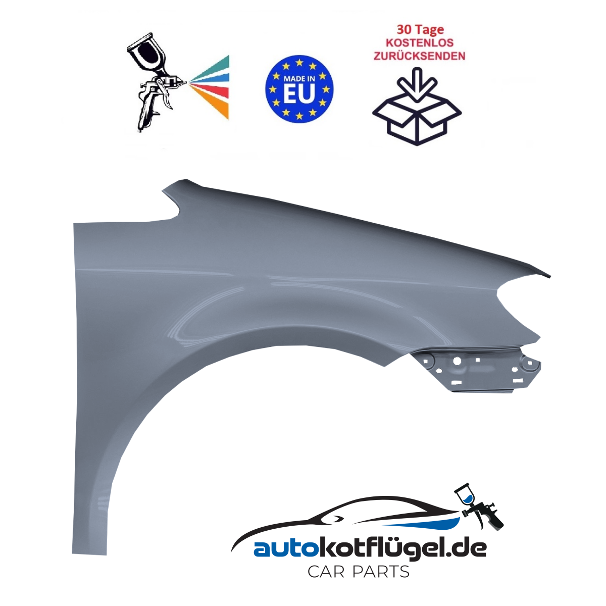 Kotflügel für VW GOLF V 5 LD7S rechts Silber 97-06 Vorderseite lackiert neu